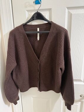 NWOT Aritzia Babaton Lagoon Cardigan Chocolate Brown Sz XS